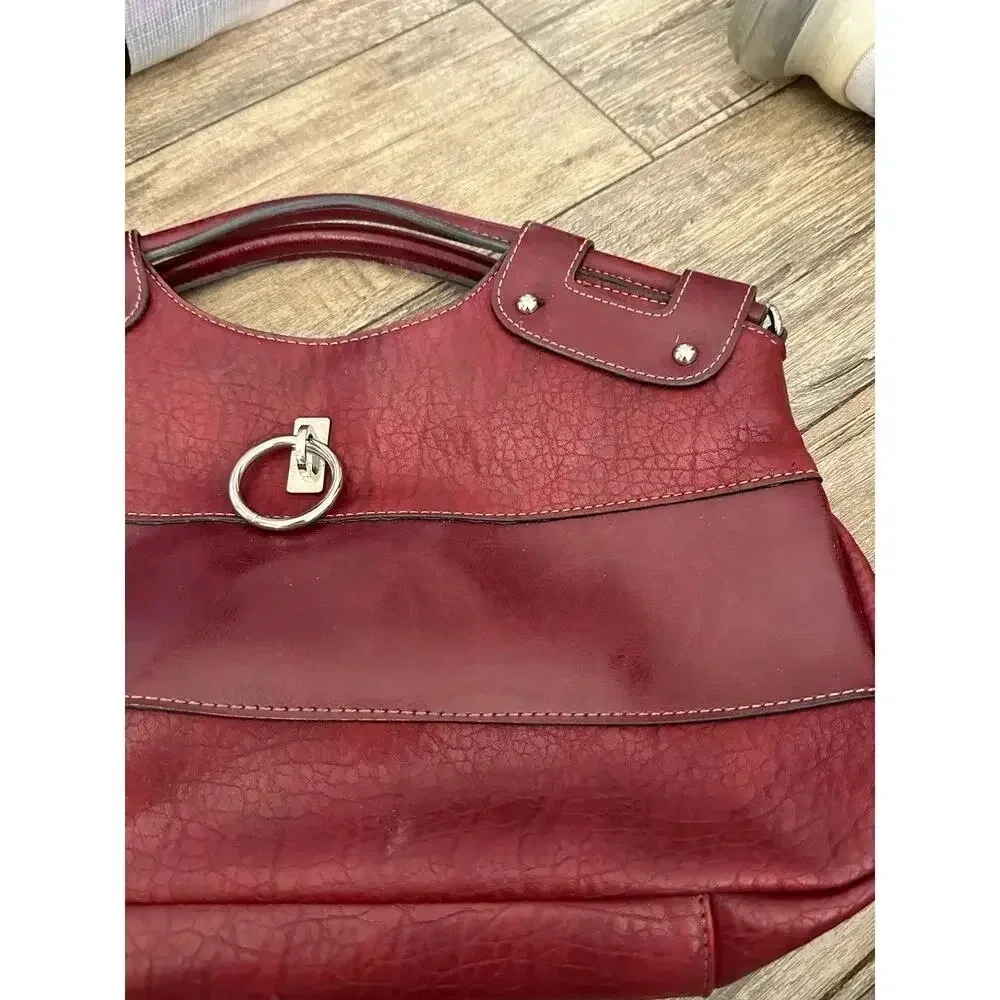 Rina Rich red Leather Crossbody clutch Handbag